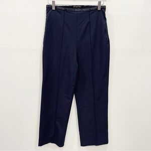 Marithe Francois Girbaud Logo Waistband Navy Straight Leg Trouser Pants Size 32